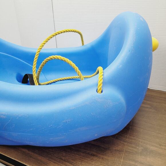 Blue Penguin Sled Pull Rope Seat Belt Strap - Complete with Eyes Vintage STEP 2 - Picture 11 of 15